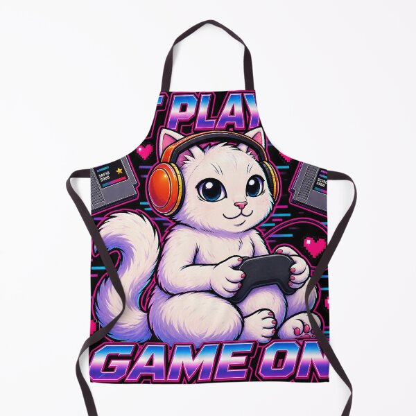 Item preview, Cat Player 1 - Cute gamer cat in vaporwave style designed and sold by thirtyonestars.