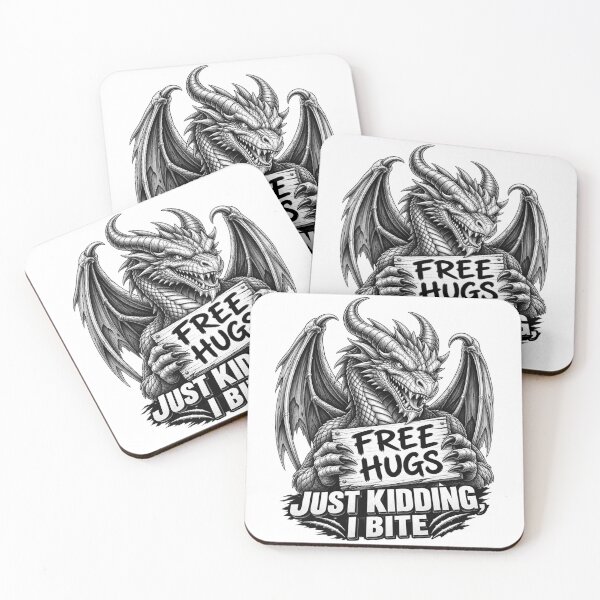 Item preview, Free Hugs Just Kidding I Bite Funny Dragon Sarcastic Fantasy Humor designed and sold by 76Valeria.