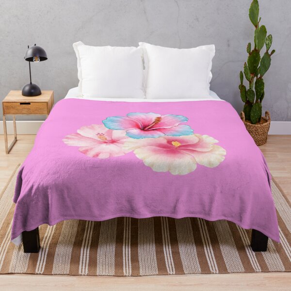 Item preview, Watercolor Summer Tropical Hibiscus Flowers Pink Blue Peach (no words) Gift designed and sold by trixie666.