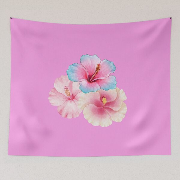 Item preview, Watercolor Summer Tropical Hibiscus Flowers Pink Blue Peach (no words) Gift designed and sold by trixie666.