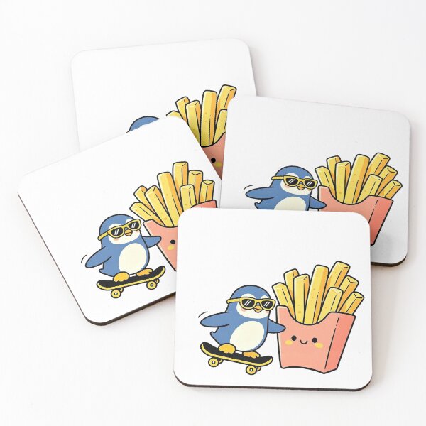 Item preview, Penguin on a skateboard with his friend the potatoes designed and sold by mixoubraw.