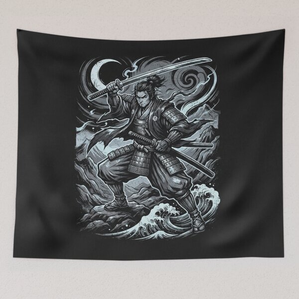 Item preview, Miyamoto Musashi Ronin Samurai Warrior Moon designed and sold by Owcomm.