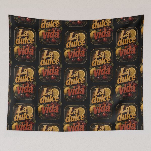 Item preview, La Dulce Vida Vintage Retro Fruit Poster Art designed and sold by HappyOops.
