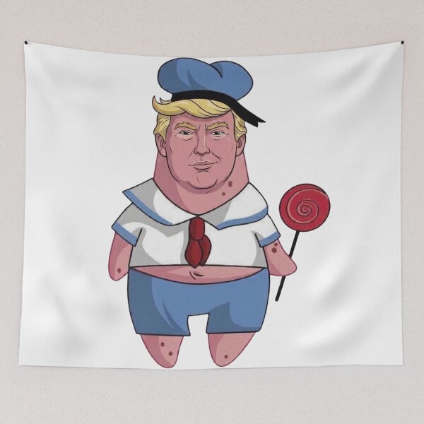 Item preview, Funny Blonde Politician Starfish Holding Lollipop Cartoon designed and sold by Alaric4you.