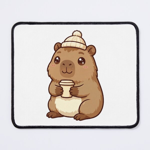 Item preview, Cozy Capybara Drinking Coffee - Cute Kawaii Winter Capybara Meme designed and sold by Ala'Salem| Cute Characters, Real Moods.