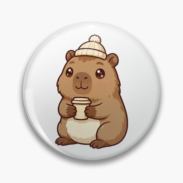Item preview, Cozy Capybara Drinking Coffee - Cute Kawaii Winter Capybara Meme designed and sold by Ala'Salem| Cute Characters, Real Moods.