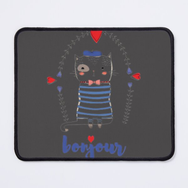 Item preview, Adorable French Cat Says Bonjour Greeting Cute Kitty Animal Art | Best Gift designed and sold by SARaza.