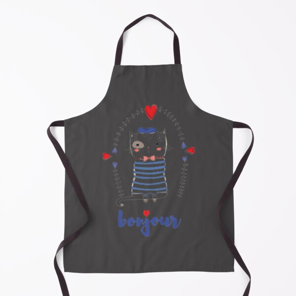 Item preview, Adorable French Cat Says Bonjour Greeting Cute Kitty Animal Art | Best Gift designed and sold by SARaza.