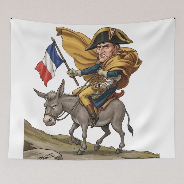 Item preview, Napoleon Bonaparte Riding Donkey Funny Parody Illustration designed and sold by Alaric4you.