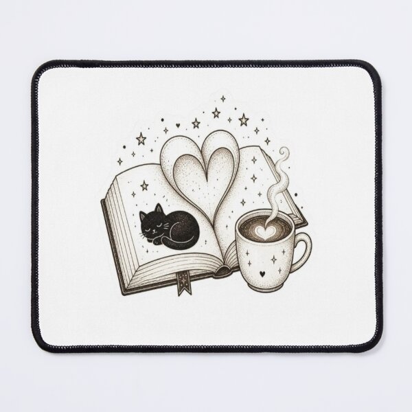 Item preview, Open Book Heart Sleeping Black Cat designed and sold by creativerooney.