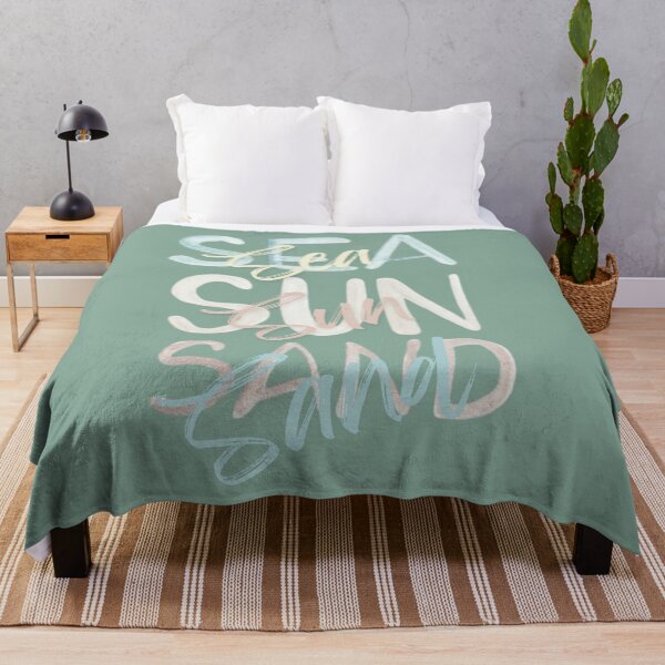 Item preview, SEA SUN SAND Handwritten Script Soft Coastal Colors Summer Gift designed and sold by trixie666.