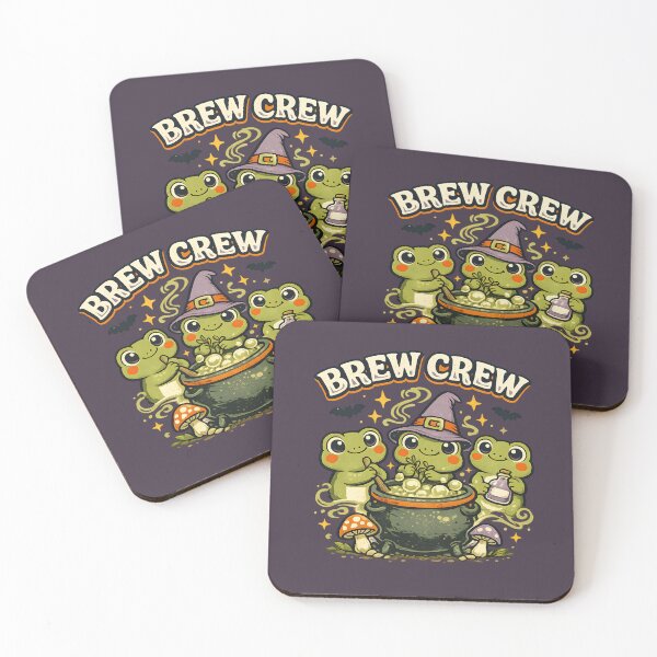 Item preview, Brew Crew – Cute Halloween Frogs Brewing a Potion designed and sold by  MAD's Recreation Studio.