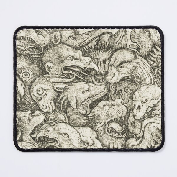 Item preview, Grotesque Monster Wall Art, Grotesque Animal Heads, Daniel Hopfer Renaissance Etching designed and sold by RickE.