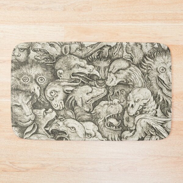 Item preview, Grotesque Monster Wall Art, Grotesque Animal Heads, Daniel Hopfer Renaissance Etching designed and sold by RickE.