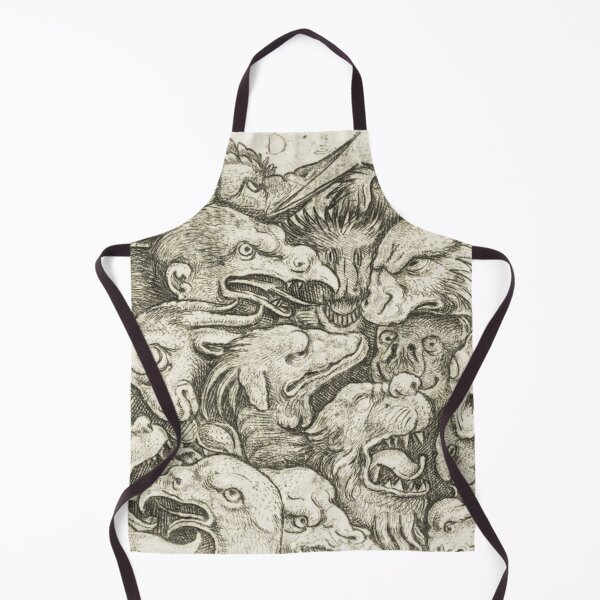 Item preview, Grotesque Monster Wall Art, Grotesque Animal Heads, Daniel Hopfer Renaissance Etching designed and sold by RickE.