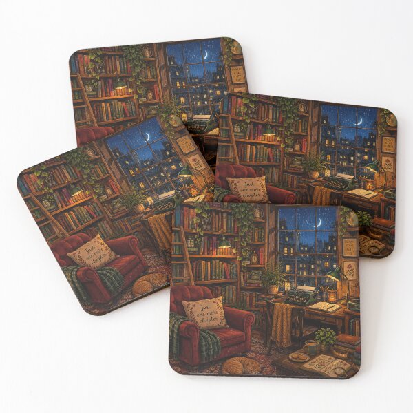 Item preview, Cozy Bookshop at Night designed and sold by Glottopia.