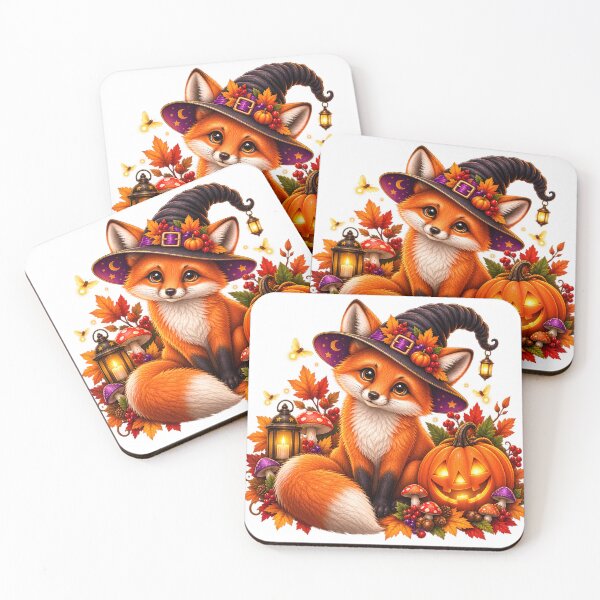 Item preview, Cute Halloween Fox with Pumpkin – Whimsical Witchy Autumn Design designed and sold by Clothes With Smiling Animals Walt Gral.