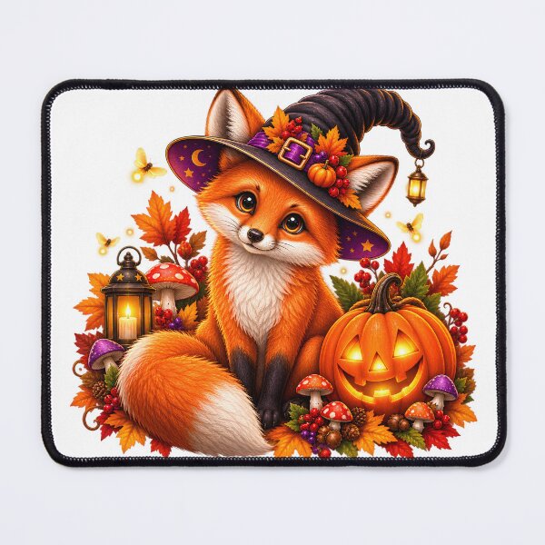 Item preview, Cute Halloween Fox with Pumpkin – Whimsical Witchy Autumn Design designed and sold by Clothes With Smiling Animals Walt Gral.