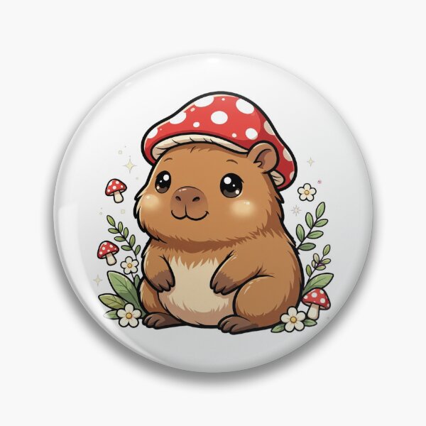 Item preview, Cottagecore Capybara Mushroom Hat - Kawaii Forest Aesthetic designed and sold by Ala'Salem| Cute Characters, Real Moods.