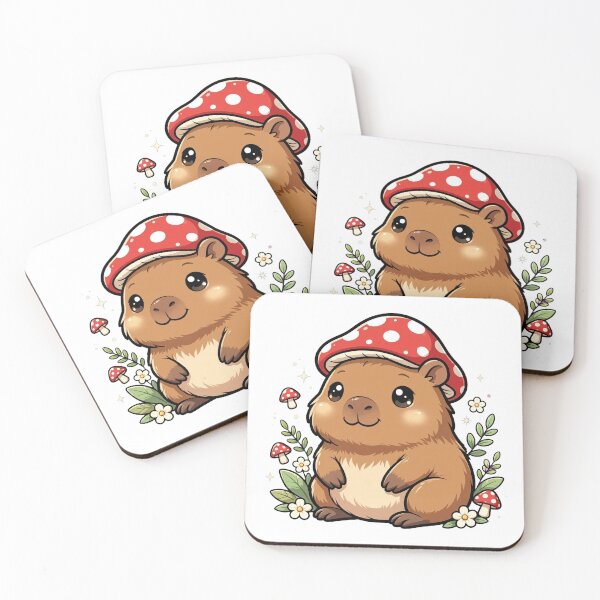 Item preview, Cottagecore Capybara Mushroom Hat - Kawaii Forest Aesthetic designed and sold by Ala'Salem| Cute Characters, Real Moods.