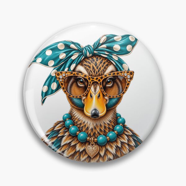 Item preview, Glam Mallard Duck Duck Leopard Sunglasses Pearl Necklace Sassy Fashion Animal designed and sold by 76Valeria.