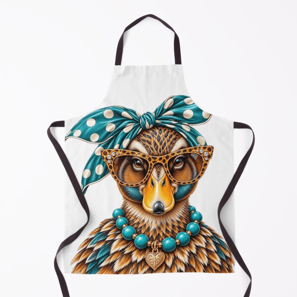 Item preview, Glam Mallard Duck Duck Leopard Sunglasses Pearl Necklace Sassy Fashion Animal designed and sold by 76Valeria.
