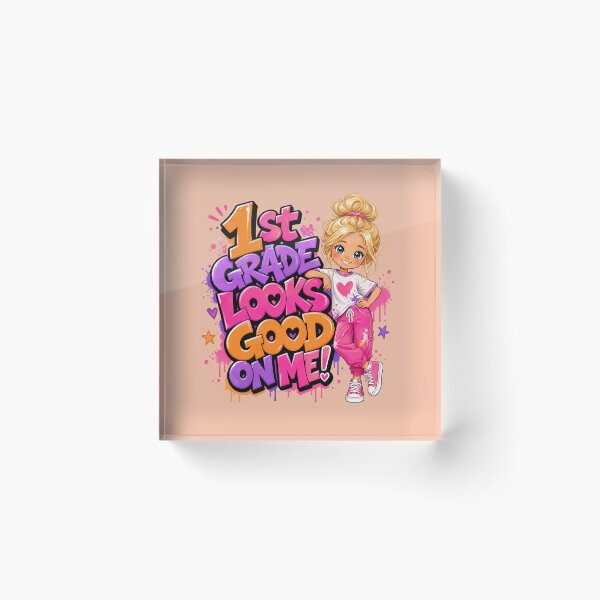 Item preview, 1st Grade Looks Good On Me – Blonde Girl Back to School designed and sold by MomParentADHD.