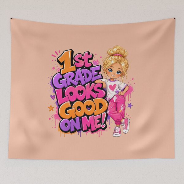 Item preview, 1st Grade Looks Good On Me – Blonde Girl Back to School designed and sold by MomParentADHD.
