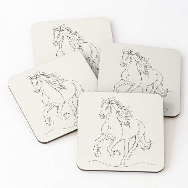 Item preview, Running Horse One Line Art Continuous Drawing designed and sold by FemmePod.