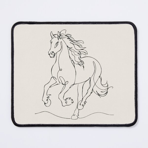 Item preview, Running Horse One Line Art Continuous Drawing designed and sold by FemmePod.