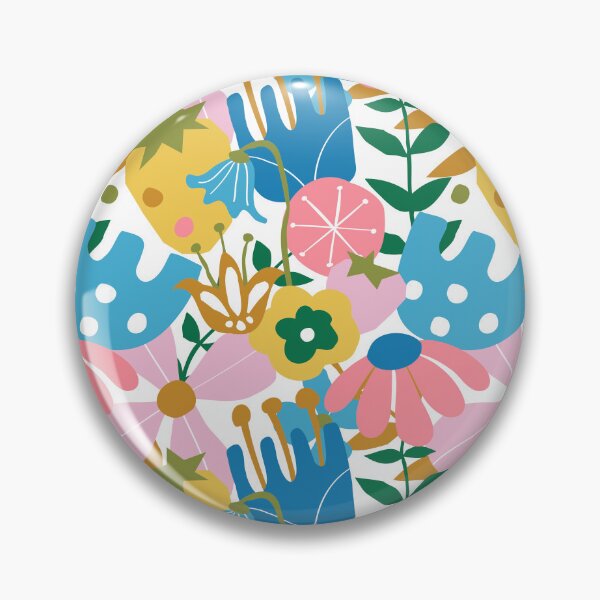 Item preview, Mod Scandi Wildflowers in White and Multi designed and sold by YesterdayColl.