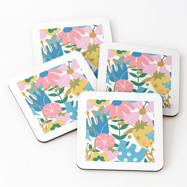 Item preview, Mod Scandi Wildflowers in White and Multi designed and sold by YesterdayColl.