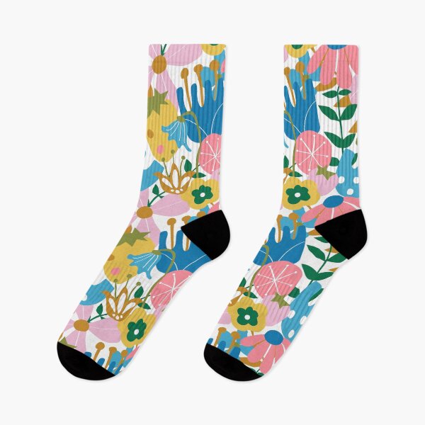 Item preview, Mod Scandi Wildflowers in White and Multi designed and sold by YesterdayColl.