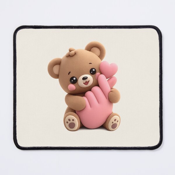 Item preview, Kawaii Teddy Bear Finger Heart | Cute Korean Aesthetic designed and sold by Moons Studio.
