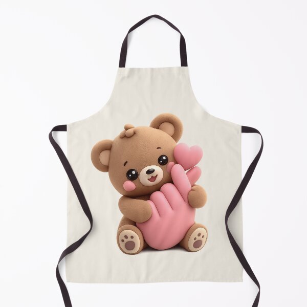 Item preview, Kawaii Teddy Bear Finger Heart | Cute Korean Aesthetic designed and sold by Moons Studio.