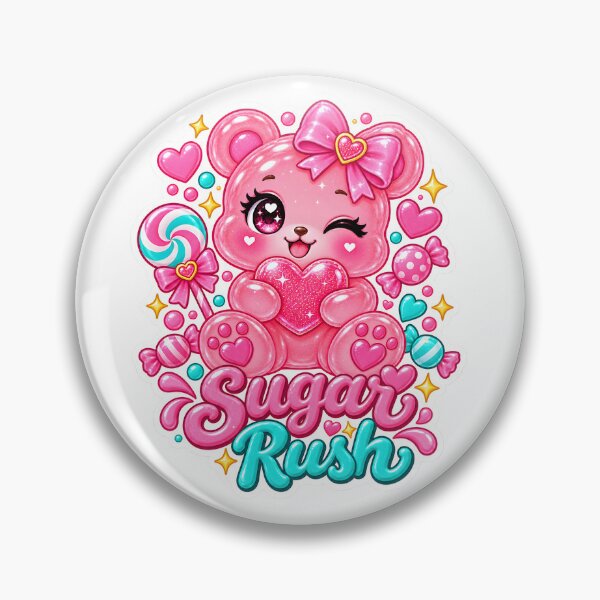 Item preview, Sugar Rush Gummy Bear – Cute Pink Candy Bear designed and sold by AnyMar2023.