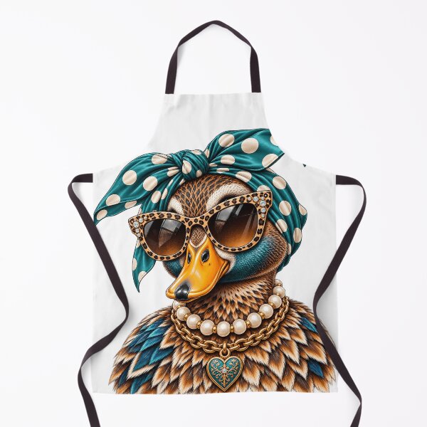 Item preview, Glam Mallard Duck Duck Leopard Sunglasses Pearl Necklace Sassy Fashion Animal designed and sold by 76Valeria.