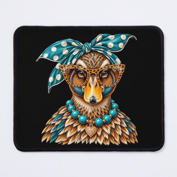 Item preview, Glam Mallard Duck Duck Leopard Sunglasses Pearl Necklace Sassy Fashion Animal designed and sold by 76Valeria.