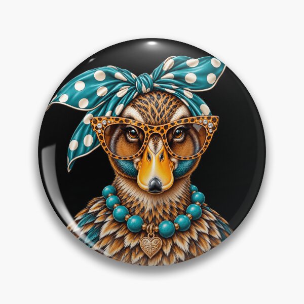 Item preview, Glam Mallard Duck Duck Leopard Sunglasses Pearl Necklace Sassy Fashion Animal designed and sold by 76Valeria.