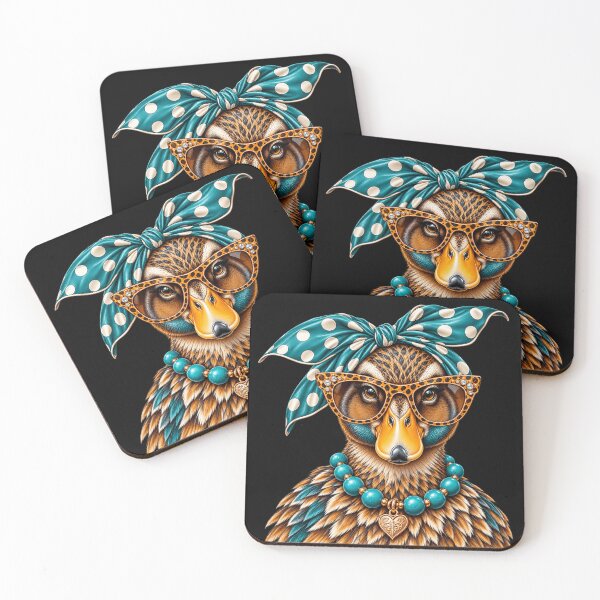 Item preview, Glam Mallard Duck Duck Leopard Sunglasses Pearl Necklace Sassy Fashion Animal designed and sold by 76Valeria.