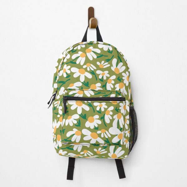 Item preview, Retro Daisy Field in Green and White designed and sold by YesterdayColl.