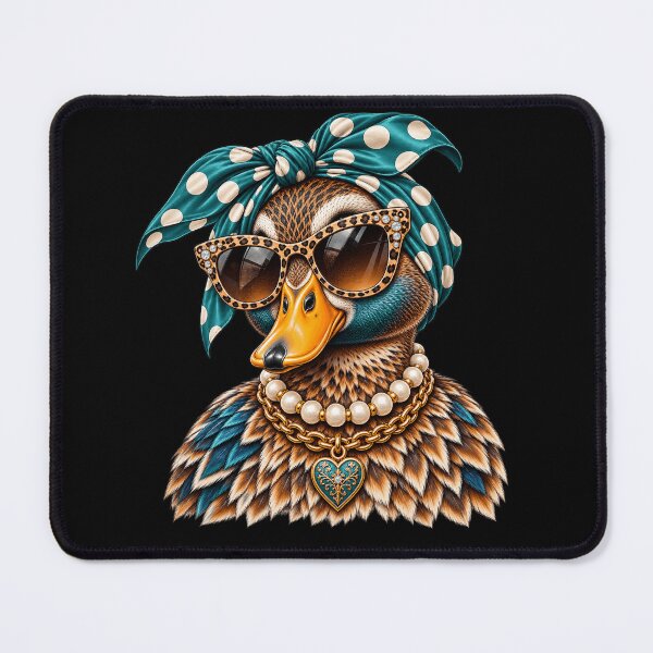 Item preview, Glam Mallard Duck Duck Leopard Sunglasses Pearl Necklace Sassy Fashion Animal designed and sold by 76Valeria.