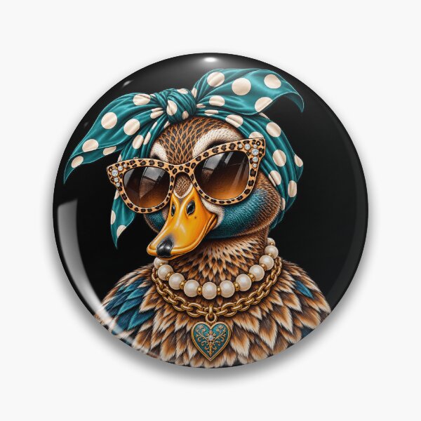 Item preview, Glam Mallard Duck Duck Leopard Sunglasses Pearl Necklace Sassy Fashion Animal designed and sold by 76Valeria.
