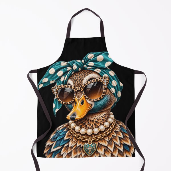 Item preview, Glam Mallard Duck Duck Leopard Sunglasses Pearl Necklace Sassy Fashion Animal designed and sold by 76Valeria.