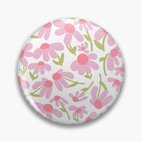 Item preview, Retro Daisy Field in White and Pink designed and sold by YesterdayColl.