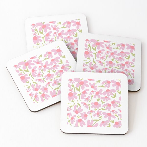 Item preview, Retro Daisy Field in White and Pink designed and sold by YesterdayColl.