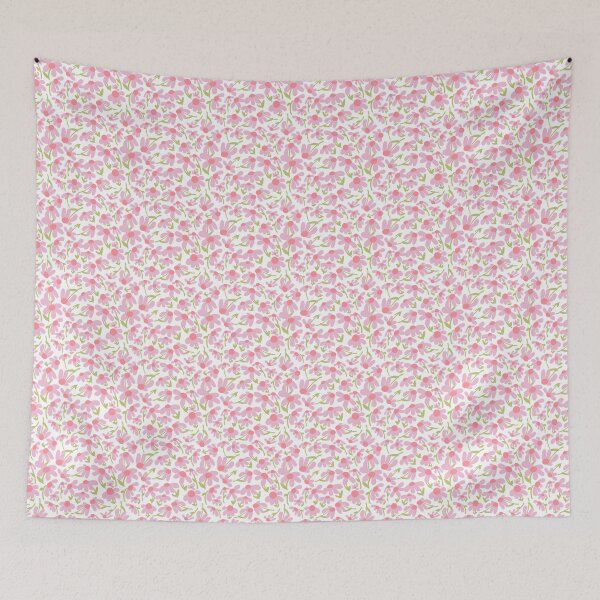 Item preview, Retro Daisy Field in White and Pink designed and sold by YesterdayColl.