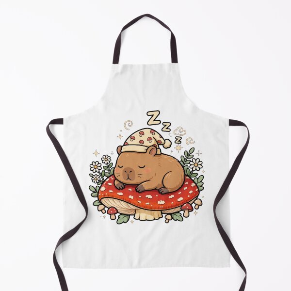 Item preview, Sleepy Capybara on Giant Red Mushroom | Cute Cottagecore Mushroomcore Kawaii Sticker designed and sold by Ala'Salem| Cute Characters, Real Moods.