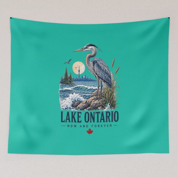 Item preview, Lake Ontario Great Blue Heron Toronto Skyline Nature and Canada designed and sold by BearLoveDesign.