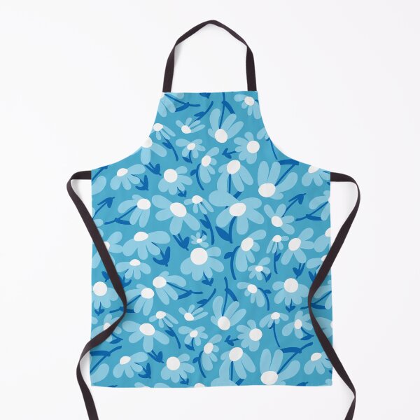 Item preview, Retro Daisy Field in Tonal Blue designed and sold by YesterdayColl.